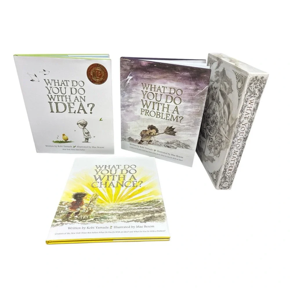 Kobi Yamada Lot of 3 Hardcover Books + Slipcover‎ Case – Idea, Problem, Chance